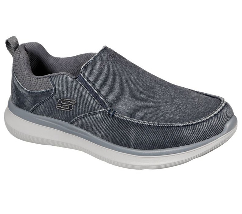 Skechers Herr Blå Slip On - Delson 2.0 - Larwin - Sverige (KTAYE-5071)